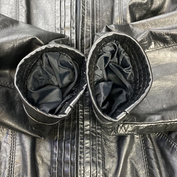 Vintage Winlit Black Leather Motorcycle Jacket Retro Size 9/10 80's - Picture 7 of 8